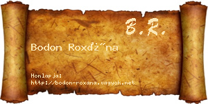 Bodon Roxána névjegykártya