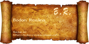 Bodon Roxána névjegykártya