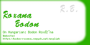 roxana bodon business card